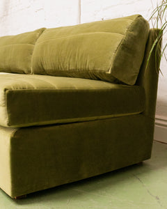 Vintage Modular Green Sofa