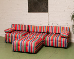 Striped Low Profile Modular Sofa