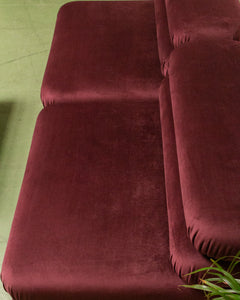 Elodie Velvet 2 Piece Loveseat Modular Sectional in Maroon