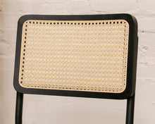 Load image into Gallery viewer, Black Velvet Rattan Chair
