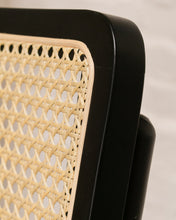 Load image into Gallery viewer, Black Velvet Rattan Chair
