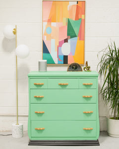 Bright Aquamarine 6 Drawer Dresser