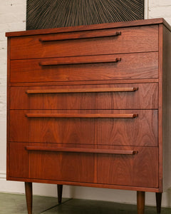 Walnut Mid Century Highboy Dresser