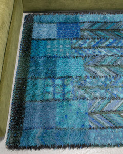 Blue and Teal Rya Rug