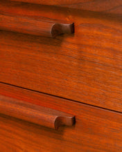 Load image into Gallery viewer, Walnut Mid Century Highboy Dresser
