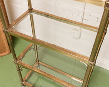 Load image into Gallery viewer, Brass Vintage Hollywood Regency Shelf
