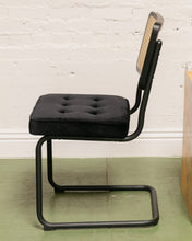 Load image into Gallery viewer, Black Velvet Rattan Chair
