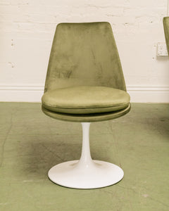 Olive Green Daisy Chair with White Base