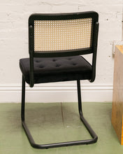 Load image into Gallery viewer, Black Velvet Rattan Chair
