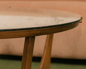 Lane Vintage Round Walnut Coffee Table