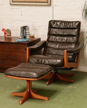 Load image into Gallery viewer, Lied Mobler Leather Reclining Lounge Chair and Ottoman
