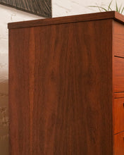 Load image into Gallery viewer, Walnut Mid Century Highboy Dresser
