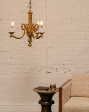 Load image into Gallery viewer, Mid-20th Century Champan Brass Three-Arm Chandelier with Ram&#39;s Heads
