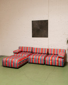 Striped Low Profile Modular Sofa