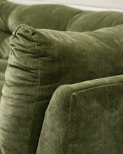 Load image into Gallery viewer, Prima Chaise and Bumper Olive Green Sofa
