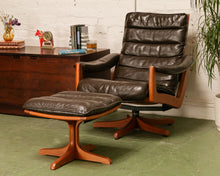 Load image into Gallery viewer, Lied Mobler Leather Reclining Lounge Chair and Ottoman
