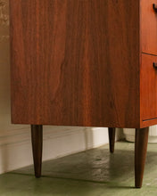 Load image into Gallery viewer, Walnut Mid Century Highboy Dresser
