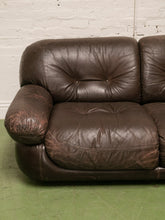 Load image into Gallery viewer, Vintage Loveseat in Brown Leather by Sapporo for Mobil Girgi Italia, 1970’s
