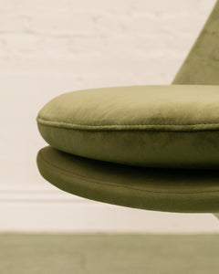 Olive Green Daisy Chair with White Base