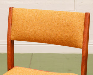 Danish Mustard Tweed Dining Chair Set Restored