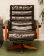 Load image into Gallery viewer, Lied Mobler Leather Reclining Lounge Chair and Ottoman
