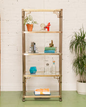 Load image into Gallery viewer, Brass Vintage Hollywood Regency Shelf
