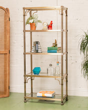 Load image into Gallery viewer, Brass Vintage Hollywood Regency Shelf
