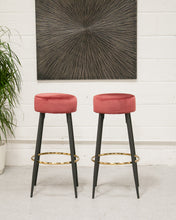 Load image into Gallery viewer, Dark Rose Velvet Bar Stool
