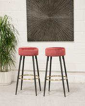 Load image into Gallery viewer, Dark Rose Velvet Bar Stool
