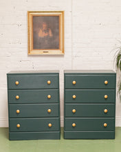 Load image into Gallery viewer, Forest Dark Green Highboy Chest of Drawers
