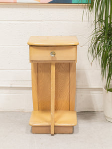 Tall Vintage Oak Nightstand