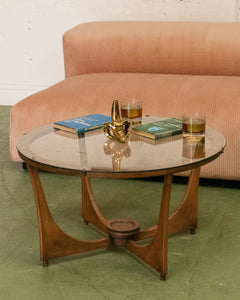 Lane Vintage Round Walnut Coffee Table