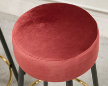 Load image into Gallery viewer, Dark Rose Velvet Bar Stool
