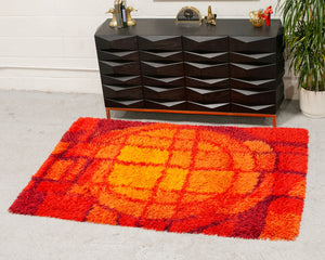 Red and Orange Rya Rug