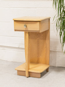 Tall Vintage Oak Nightstand