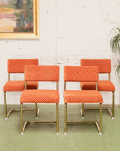 Load image into Gallery viewer, Checkered Cantilever Dining Chair in Rust Orange
