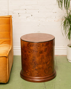 Vintage Art Deco Drum Side Table with Storage