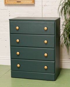 Forest Dark Green Highboy Chest of Drawers