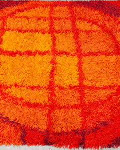 Red and Orange Rya Rug