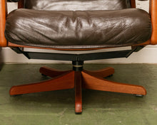 Load image into Gallery viewer, Lied Mobler Leather Reclining Lounge Chair and Ottoman
