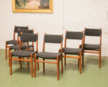 Load image into Gallery viewer, Black Woven and Wood Dining Chair
