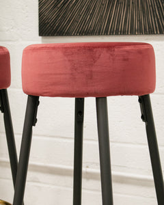 Dark Rose Velvet Bar Stool