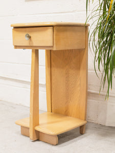 Tall Vintage Oak Nightstand