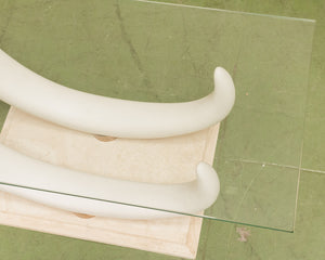 Chic Italian 80s Pucci Resin Tusk Design on Marble Base