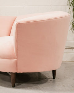 Aria 3 Piece Curved Sofa in Royale Blush