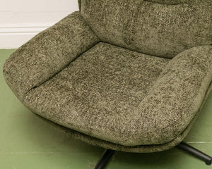 Chaz Olive Green Chair with Ottoman