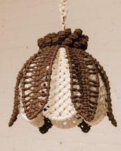 Load image into Gallery viewer, Macrame Brown and Cream Hanging Lamp
