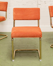 Load image into Gallery viewer, Checkered Cantilever Dining Chair in Rust Orange
