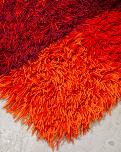 Red and Orange Rya Rug