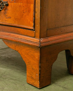 Narrow Walnut Serpentine Shaped Chest Of Four Drawers